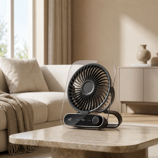 Tischventilator Leise Mit Akku Digitalanzeige 199 Luftstufen Ultraflaches Design 0