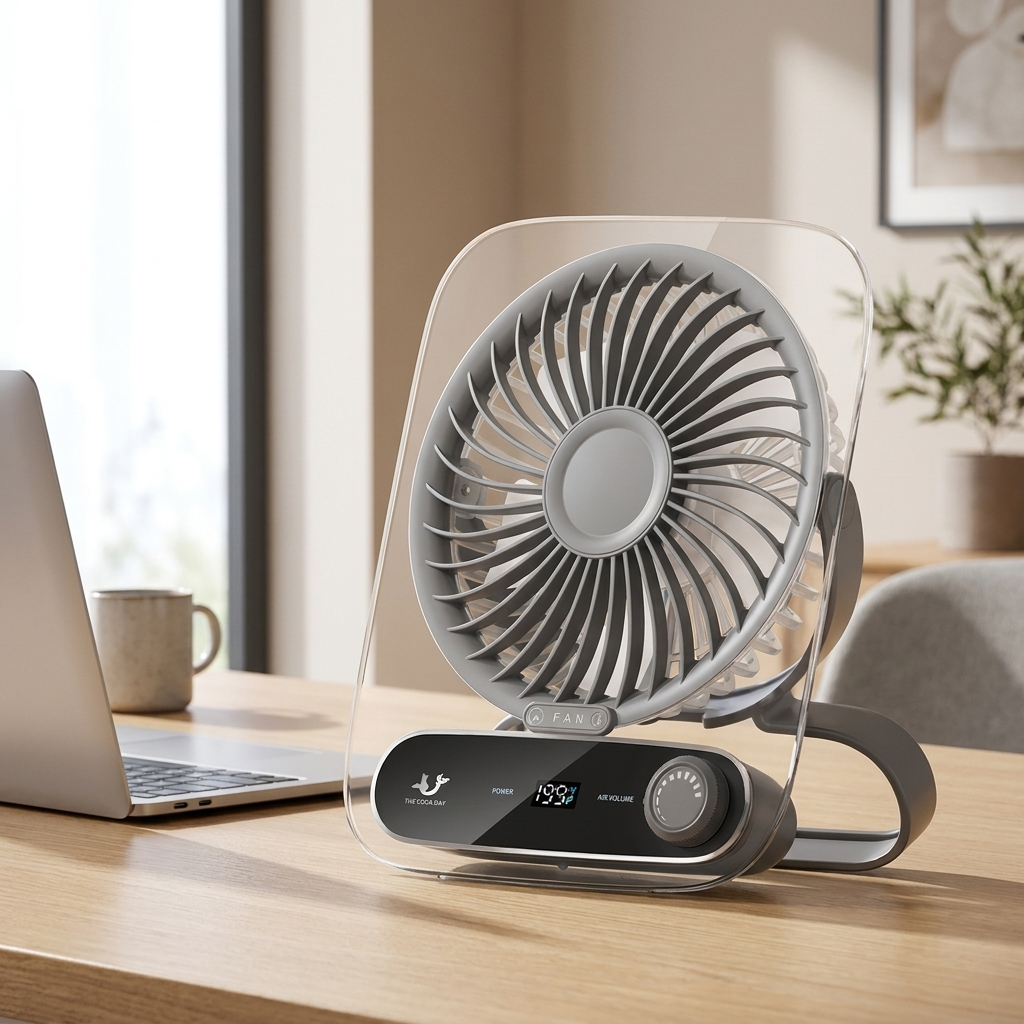 Tischventilator Leise Mit Akku Digitalanzeige 199 Luftstufen Ultraflaches Design 1