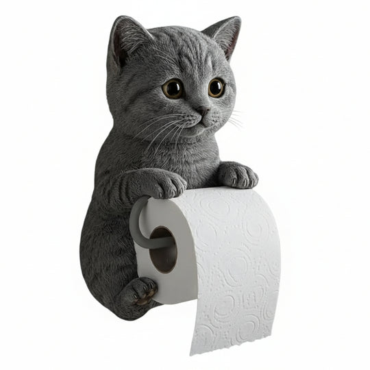 Toilettenpapierhalter Katzenkopf Wandmontiert Verspielt für Badezimmer Deko 0