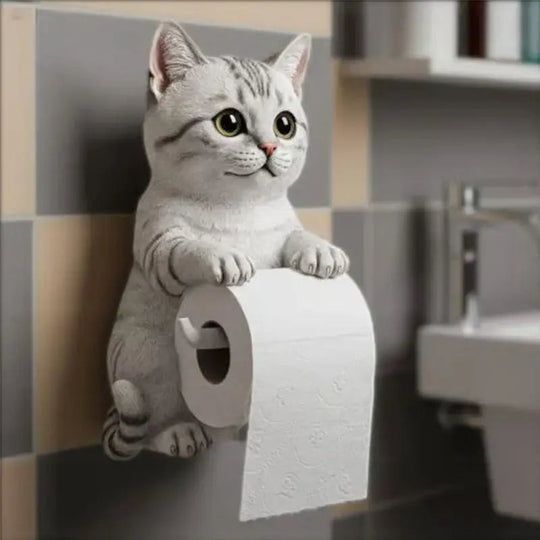 Toilettenpapierhalter Katzenkopf Wandmontiert Verspielt für Badezimmer Deko 1