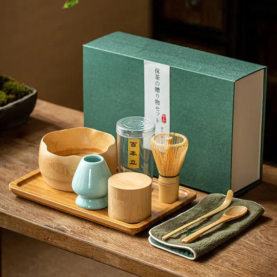Traditionelles Tee Geschenkset mit Matcha Zubehör für Tee-Liebhaber 6
