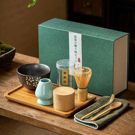Traditionelles Tee Geschenkset mit Matcha Zubehör für Tee-Liebhaber 8