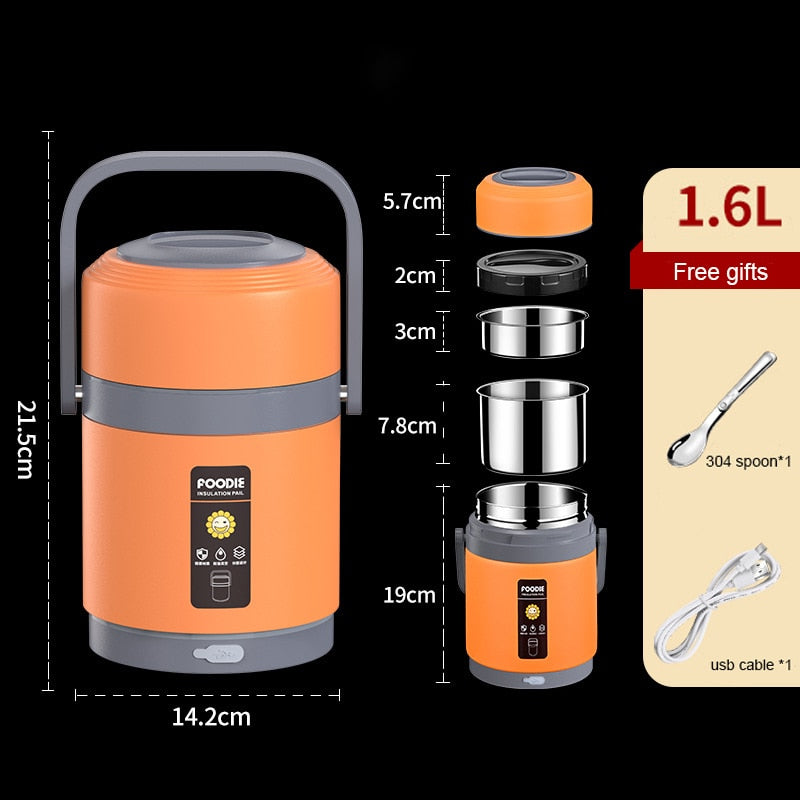 Tragbare Lunchbox Mit USB-Heizung Für Warme Mahlzeiten Unterwegs 0