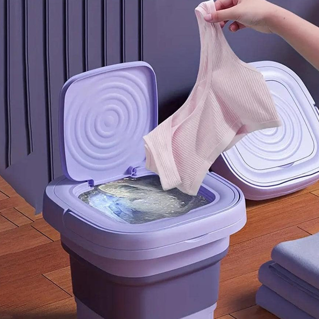 Tragbare Mini-Waschmaschine Faltbar für Reisen und Camping 4