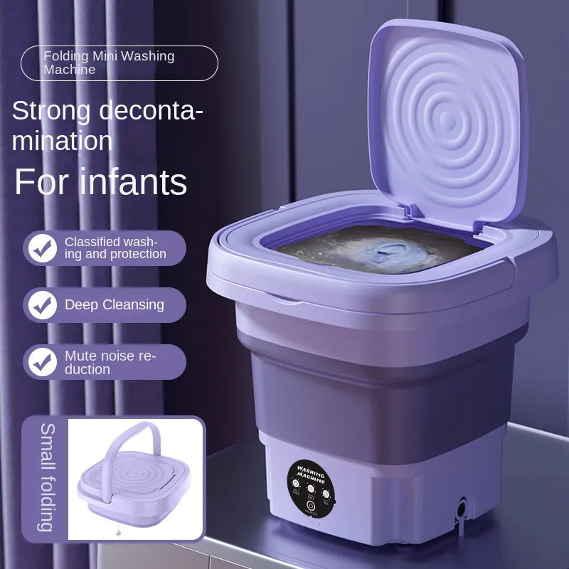 Tragbare Mini Waschmaschine Faltbar 8L für Reisen und Camping 2