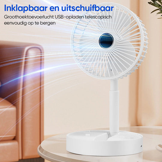 Tragbarer Tischventilator Leise Mit Teleskopdesign Und Akku, Höhenverstellbar, 3 Geschwindigkeitsmodi 2