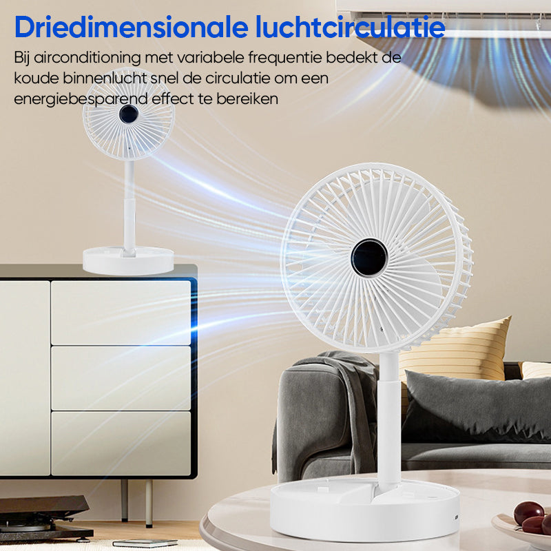 Tragbarer Tischventilator Leise Mit Teleskopdesign Und Akku, Höhenverstellbar, 3 Geschwindigkeitsmodi 6