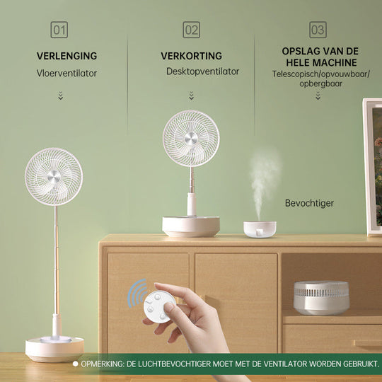 Tragbarer Tischventilator Leise Mit Teleskopdesign Und Akku, Höhenverstellbar, 3 Geschwindigkeitsmodi 9