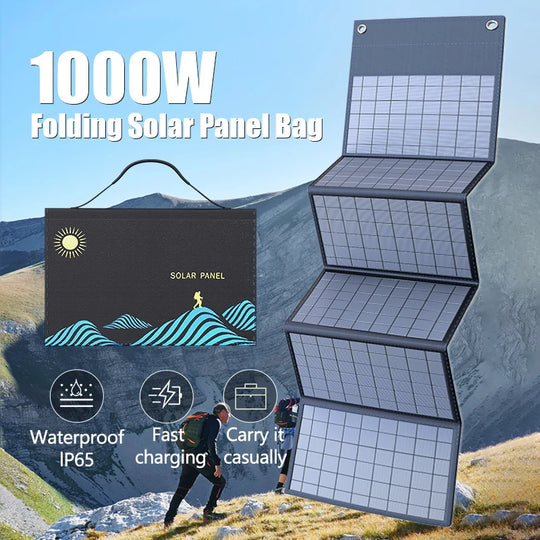 Tragbares Solarpanel Falttasche mit USB und DC Ausgang für Outdoor Nutzung 0