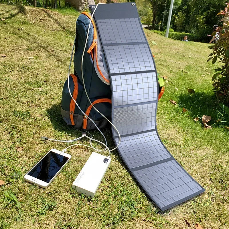 Tragbares Solarpanel Falttasche mit USB und DC Ausgang für Outdoor Nutzung 1