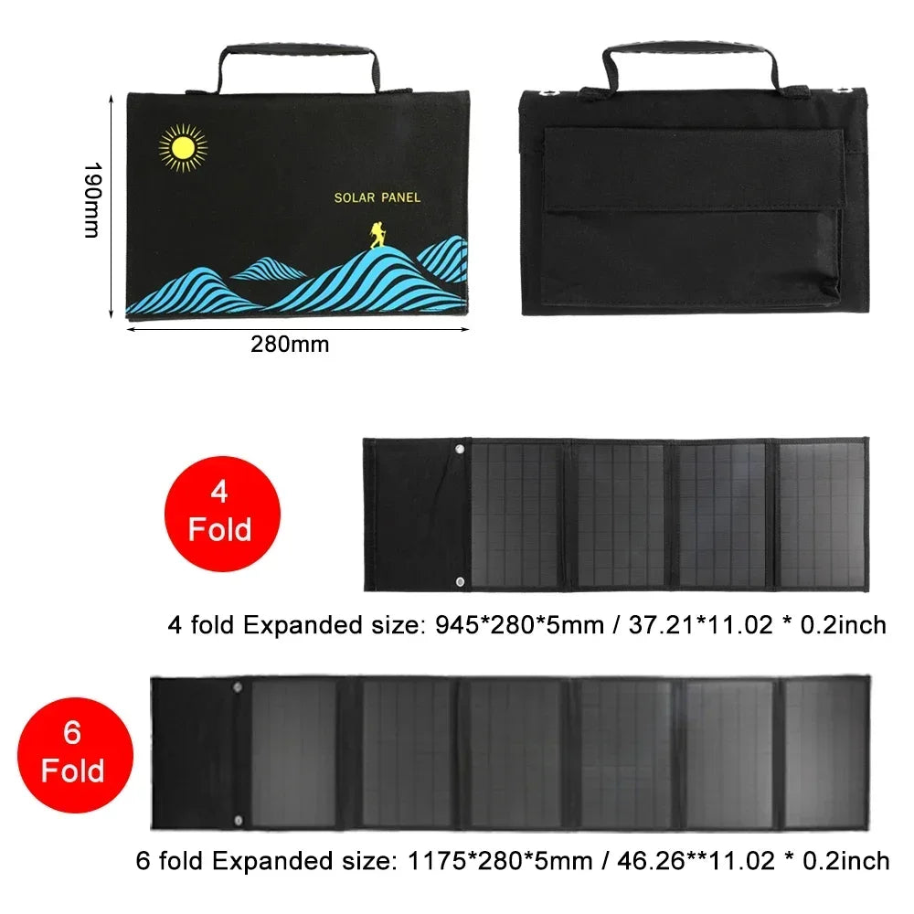 Tragbares Solarpanel Falttasche mit USB und DC Ausgang für Outdoor Nutzung 2