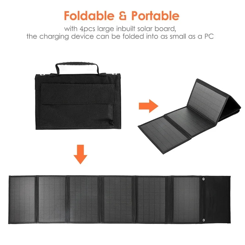 Tragbares Solarpanel Falttasche mit USB und DC Ausgang für Outdoor Nutzung 3