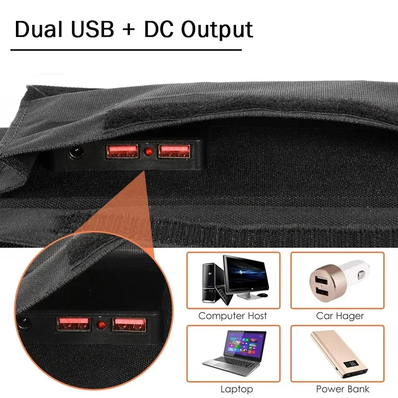 Tragbares Solarpanel Falttasche mit USB und DC Ausgang für Outdoor Nutzung 4