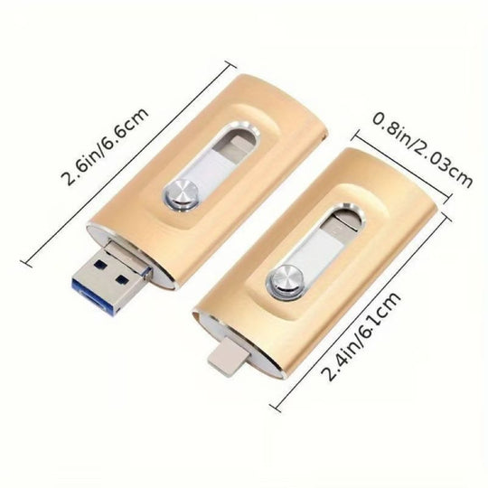 USB Stick 1TB 3-in-1 mit USB-A und USB-C Anschluss für Mobiltelefone und Computer 0