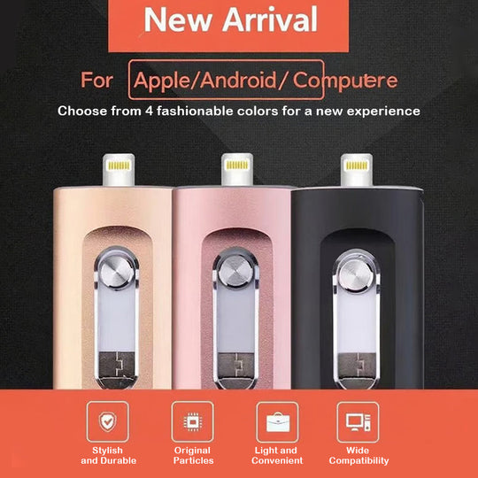USB Stick 1TB 3-in-1 mit USB-A und USB-C Anschluss für Mobiltelefone und Computer 1
