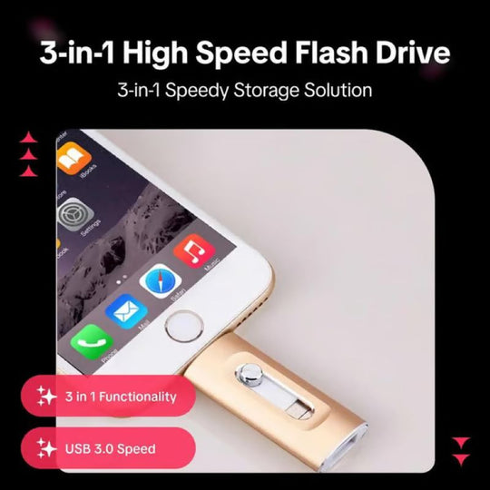 USB Stick 1TB 3-in-1 mit USB-A und USB-C Anschluss für Mobiltelefone und Computer 7