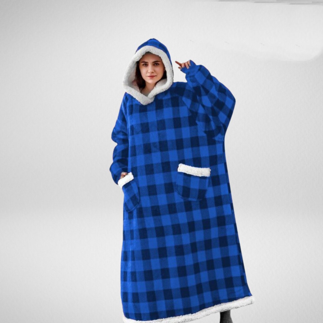 Übergroße Decke mit Kapuze und warmer Fleece-Innenseite 2