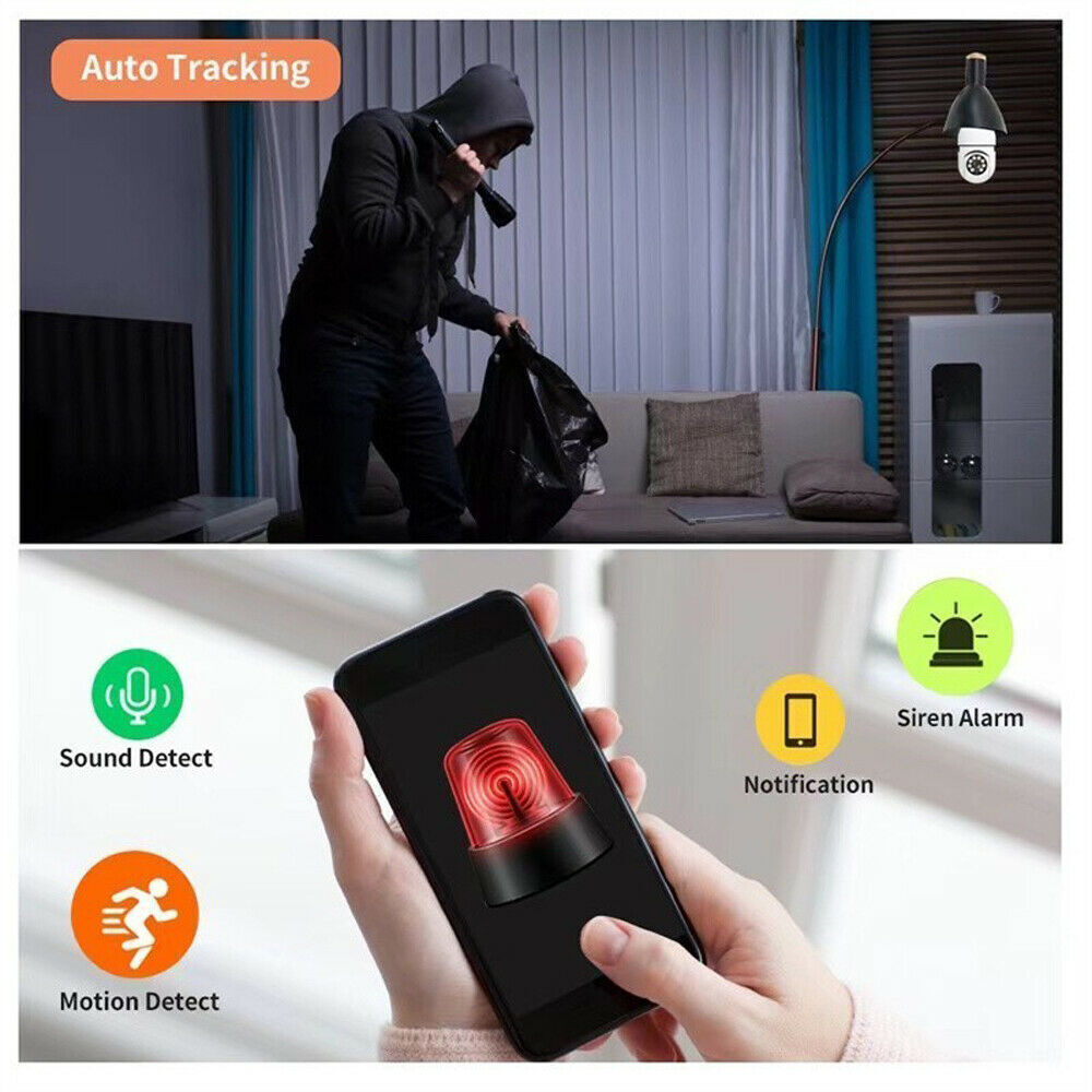 Überwachungskamera Innen E27 mit HD-Video und Nachtsicht für Wlan Kamera 4