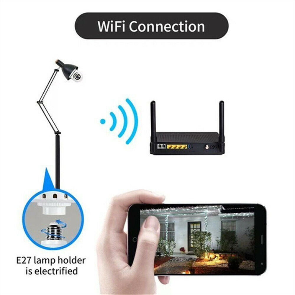 Überwachungskamera Innen E27 mit HD-Video und Nachtsicht für Wlan Kamera 5