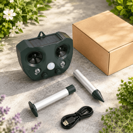 Ultraschall Tiervertreiber mit PIR-Bewegungssensor für Garten und Terrasse 1