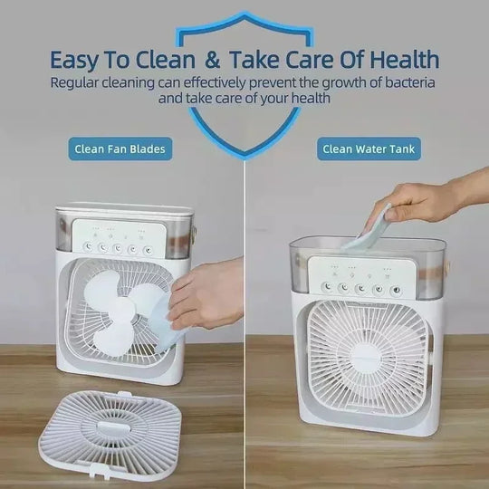 Unisex 3-in-1 Luftkühler mit Wasser, Ventilator und Luftbefeuchter Tragbar 5