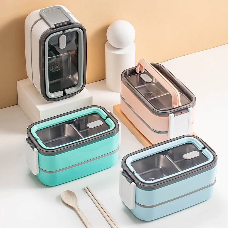 Unisex Bento-Box mit mehreren Fächern und sicherem Verschluss 0