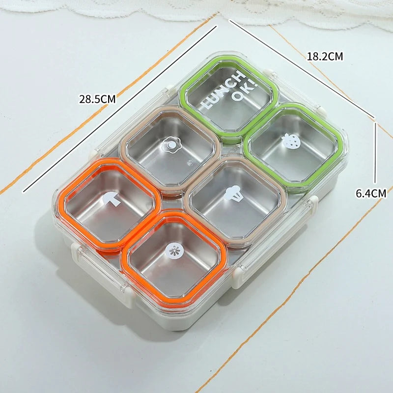 Unisex Bento-Box mit mehreren Fächern und sicherem Verschluss 0
