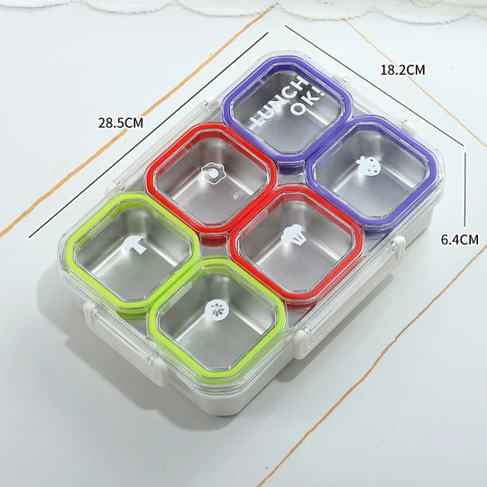 Unisex Bento-Box mit mehreren Fächern und sicherem Verschluss 6