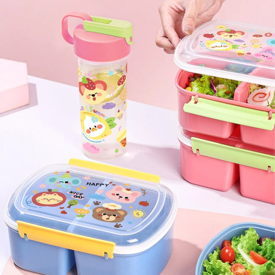 Unisex Bento-Box mit mehreren Fächern und verspieltem Design 0