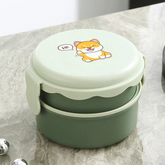 Unisex Bento-Box mit verspieltem Cartoon-Design und mehreren Fächern 0