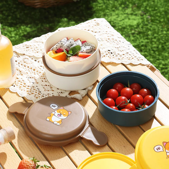 Unisex Bento-Box mit verspieltem Cartoon-Design und mehreren Fächern 2