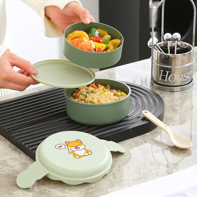 Unisex Bento-Box mit verspieltem Cartoon-Design und mehreren Fächern 3