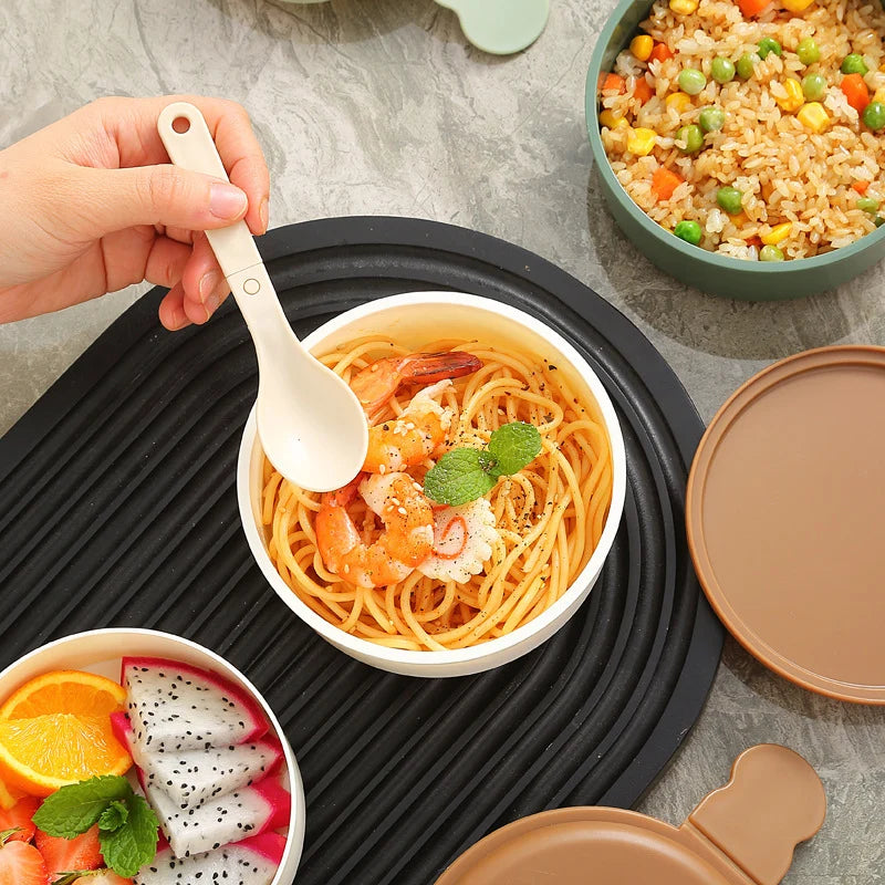 Unisex Bento-Box mit verspieltem Cartoon-Design und mehreren Fächern 4