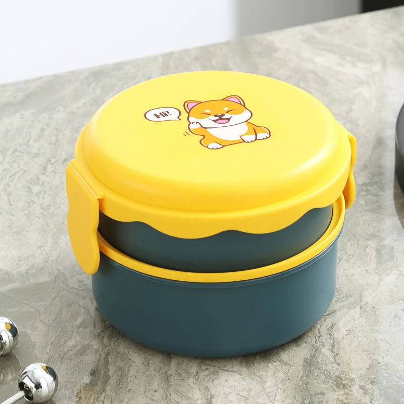 Unisex Bento-Box mit verspieltem Cartoon-Design und mehreren Fächern 6