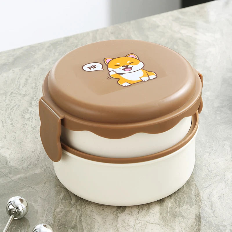 Unisex Bento-Box mit verspieltem Cartoon-Design und mehreren Fächern 7