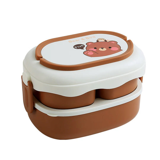 Unisex Bento-Lunchbox mit Bärenmotiv und praktischem Fächerdesign 5
