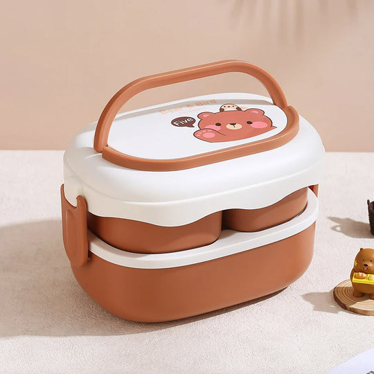 Unisex Bento-Lunchbox mit Bärenmotiv und praktischem Fächerdesign 6