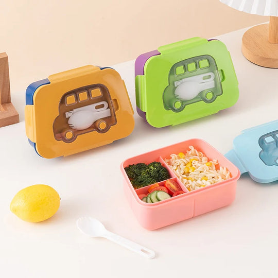 Unisex Bento-Lunchbox mit Fächern und Besteck für vielseitige Nutzung 1