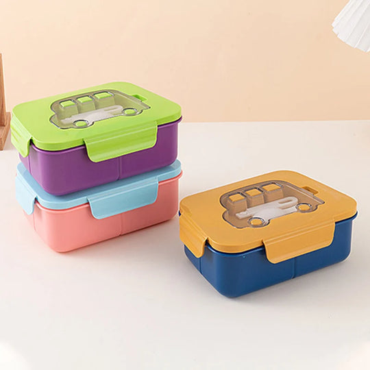 Unisex Bento-Lunchbox mit Fächern und Besteck für vielseitige Nutzung 3