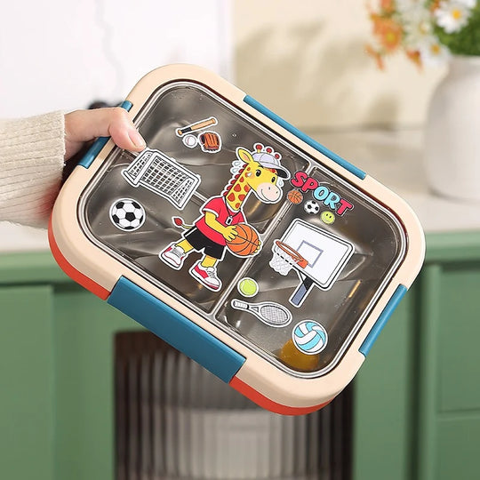 Unisex Bento-Lunchbox mit Sportmotiven und mehreren Fächern 4