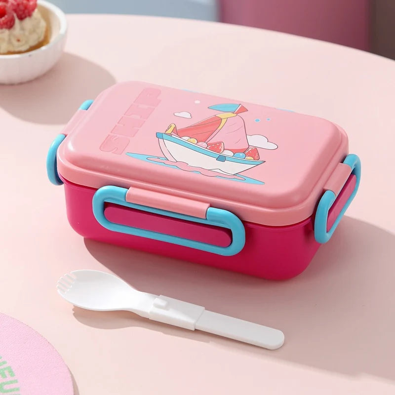 Unisex Bento-Lunchbox mit integriertem Besteck und kreativem Design 0