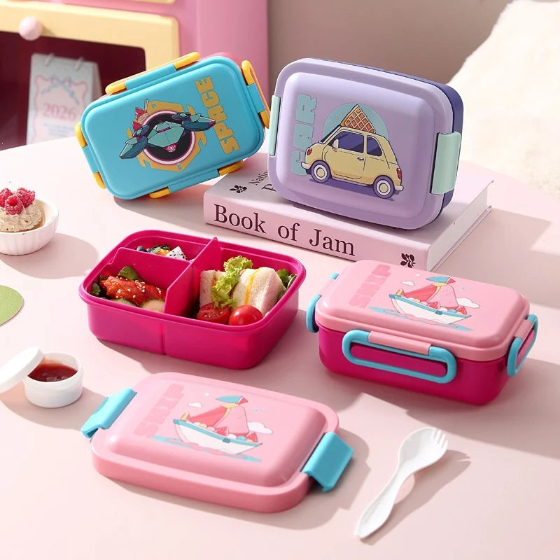 Unisex Bento-Lunchbox mit integriertem Besteck und kreativem Design 2