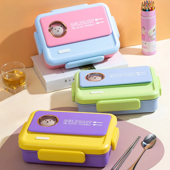 Unisex Bento-Lunchbox mit mehreren Fächern und Tiermotiv 0