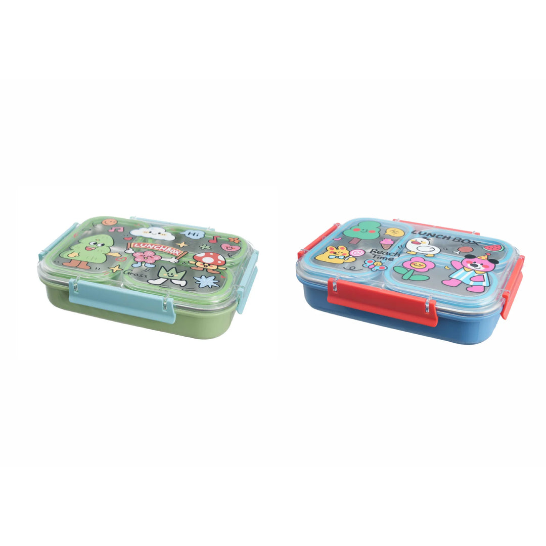 Unisex Bento-Lunchbox mit mehreren Fächern und fröhlichem Design 1