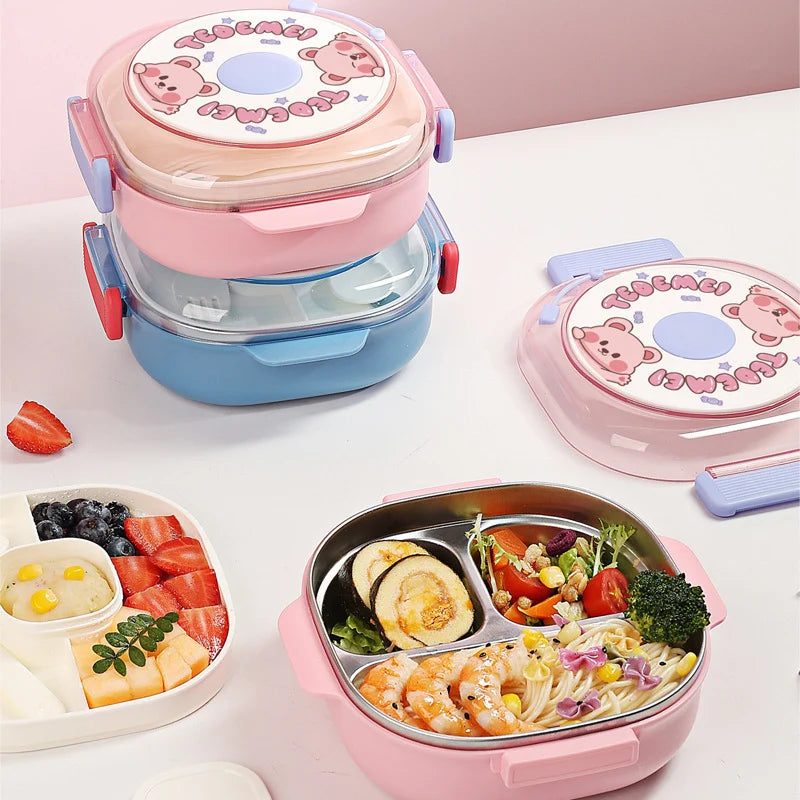 Unisex Bento-Lunchbox mit mehreren Fächern und verspieltem Design 2
