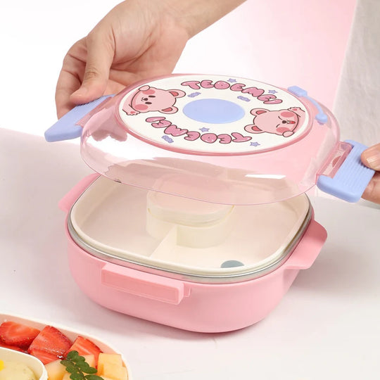 Unisex Bento-Lunchbox mit mehreren Fächern und verspieltem Design 3