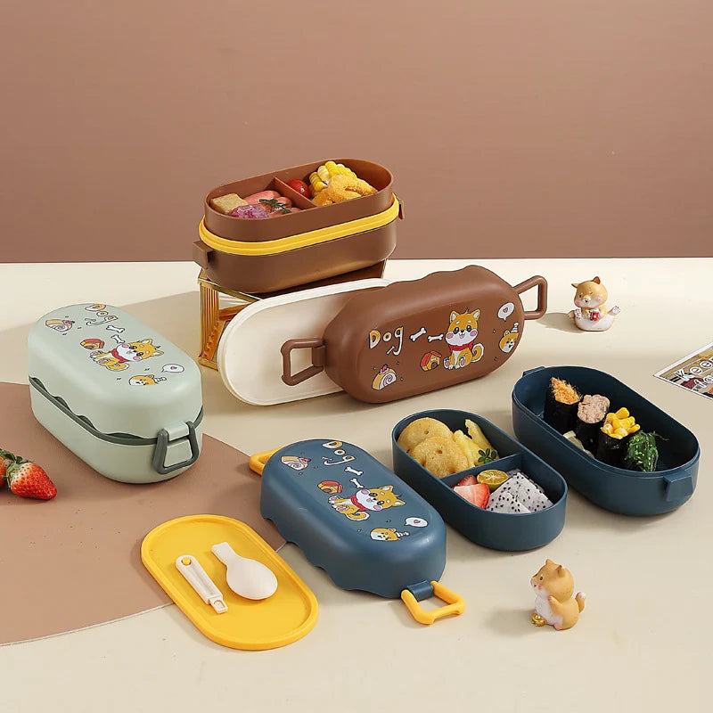 Unisex Bento-Lunchbox mit verspieltem Design und mehreren Fächern 0