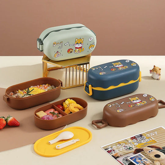 Unisex Bento-Lunchbox mit verspieltem Design und mehreren Fächern 1