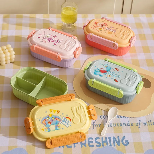 Unisex Bento-Lunchbox mit verspielten Tiermotiven 0