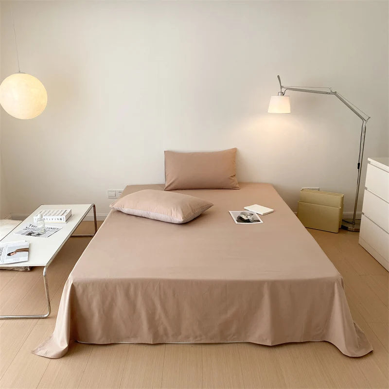 Unisex Bettwäsche-Set mit glattem Baumwollperkal und extra Überhang 6